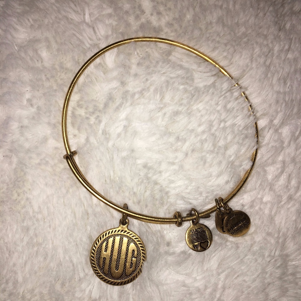 Alex And Ani "Hug" Gold Bangle Bracelet